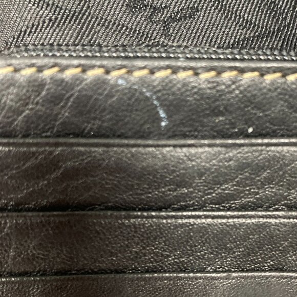 Fossil Black Leather Trifold Wallet Organizer Multiple Compartments Snap‎ Closed - Picture 11 of 11